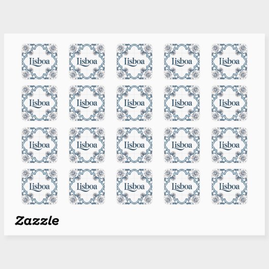 Lisboa Azulejo Tile Sticker – Blue Portuguese Cera (Vel)