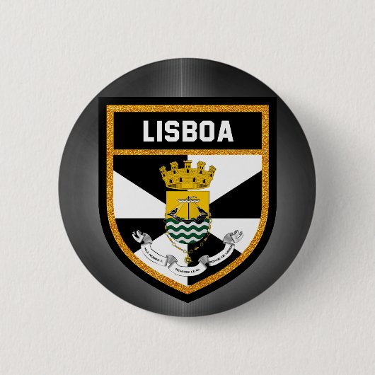 Lisboa Flag Ronde Button 5,7 Cm (Voorkant)