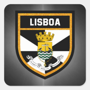 Lisboa Flag Vierkante Sticker