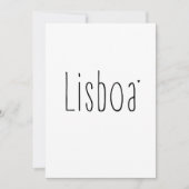 Lisboa - minimalistic typography card kaart (Voorkant)