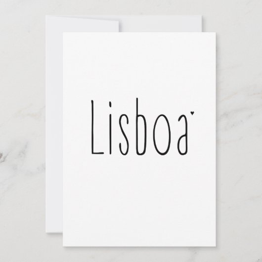 Lisboa - minimalistic typography card kaart (Voorkant)