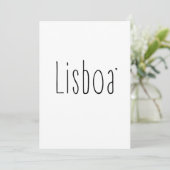 Lisboa - minimalistic typography card kaart (Staand voorkant)