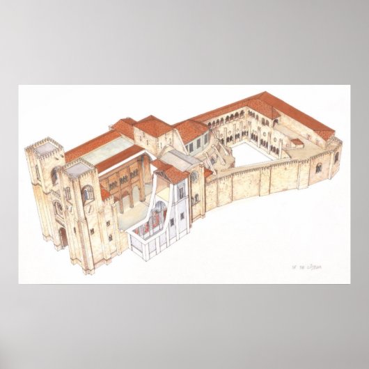 Lisboa Portugal kathedraal Poster (Voorkant)