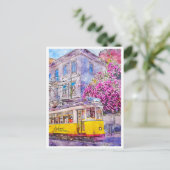 Lisboa Portugal Travel Place Waterverf Briefkaart (Staand voorkant)