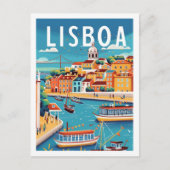 Lisboa Portugal Vintage Beroemde Reisplaats Briefkaart (Voorkant)