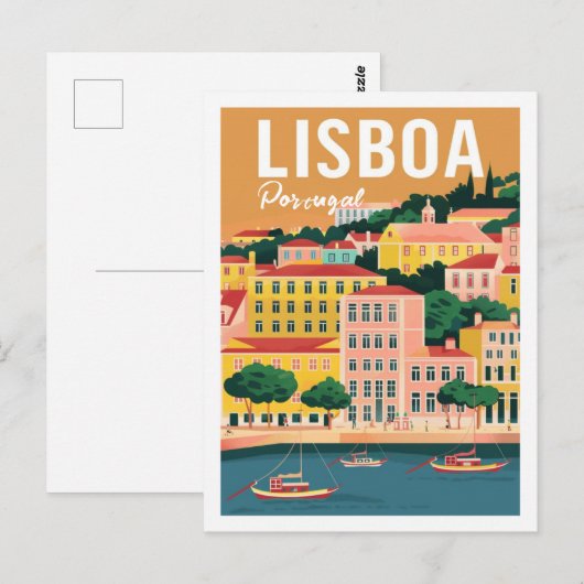 Lisboa Portugal Vintage Beroemde Reisplaats Briefkaart (Voorkant / Achterkant)