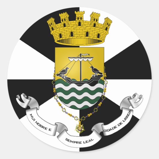 Lisboa, Portugese vlag Ronde Sticker (Voorkant)