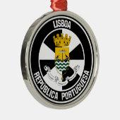 Lisboa Round Emblem Metalen Ornament (Rechts)