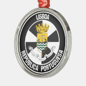 Lisboa Round Emblem Metalen Ornament (Links)
