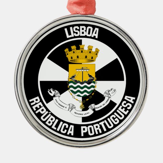 Lisboa Round Emblem Metalen Ornament (Voorkant)