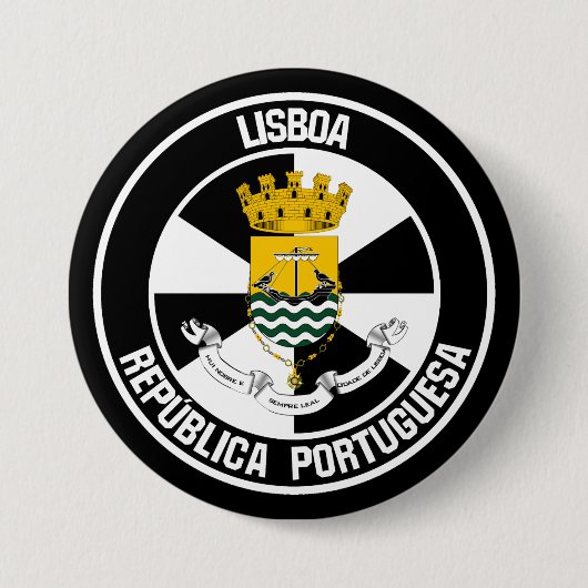 Lisboa Round Emblem Ronde Button 7,6 Cm (Voorkant)