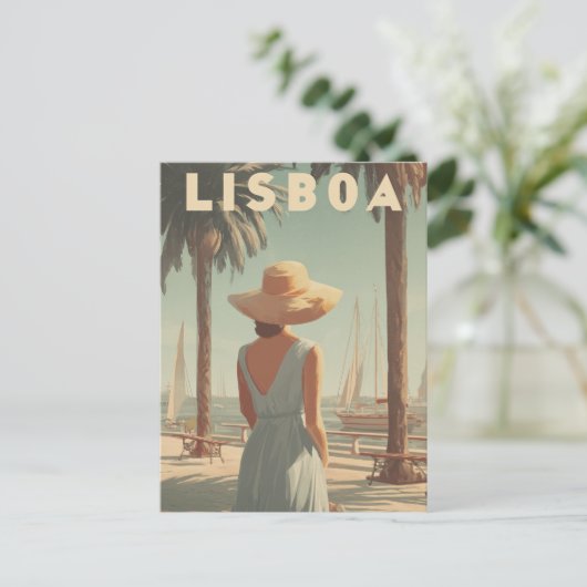 Lisbon 50s vintage briefkaart (Staand voorkant)