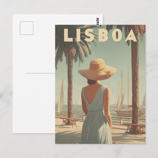 Lisbon 50s vintage briefkaart (Voorkant / Achterkant)