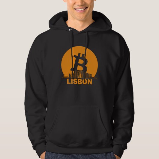 Lisbon Bitcoin Maximalist  Bitcoin Lisbon Skyline Hoodie (Voorkant)