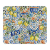 Lisbon Blue Lemon Tile Citrus Kitchen Decor Snijplank (Voorkant)