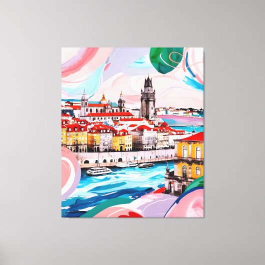 Lisbon Colours Canvas Afdruk (Voorkant)