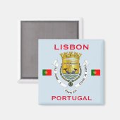 Lisbon Portugal Coat of Arms Magnet (Voorkant / Achterkant)