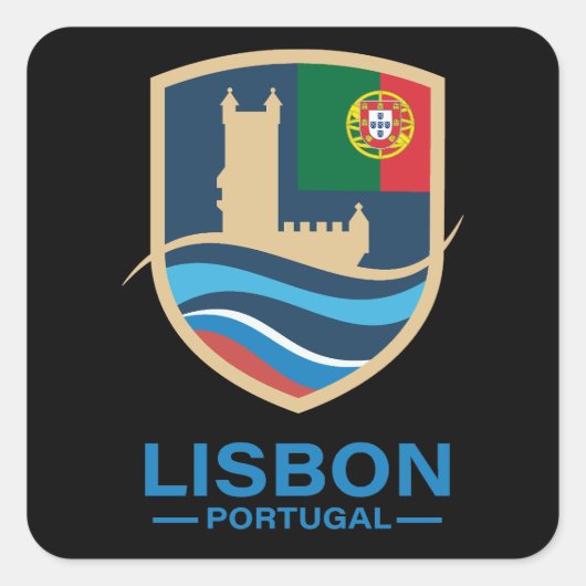 Lisbon Portugal Europe Vierkante Sticker (Voorkant)