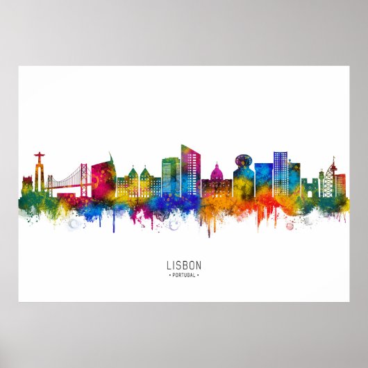 Lisbon Portugal Skyline Poster (Voorkant)