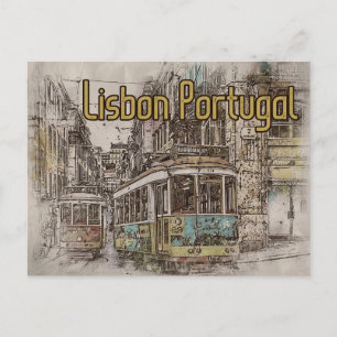 Lisbon Portugal Travel Postcard Briefkaart