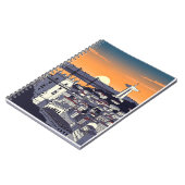 Lisbon Sunset Illustration Notebook – Retro Portug Notitieboek (Linkerzijde)