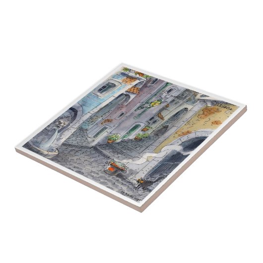 lisbon tile Alfama2 Tegeltje (Zijkant)