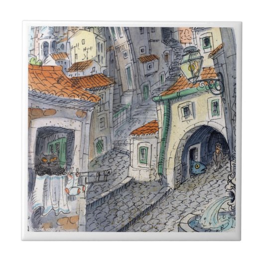 lisbon tile Alfama Tegeltje (Voorkant)