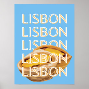 Lisbon Travel Art, Blauw, Portugal Poster