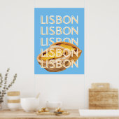 Lisbon Travel Art, Blauw, Portugal Poster (Keuken)