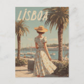 Lisbon vintage 50s briefkaart (Voorkant)