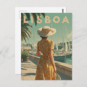Lisbon vintage travel briefkaart (Voorkant / Achterkant)
