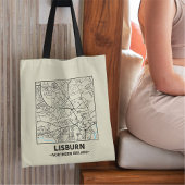 Lisburn, Northern Ireland City Map Tote Bag