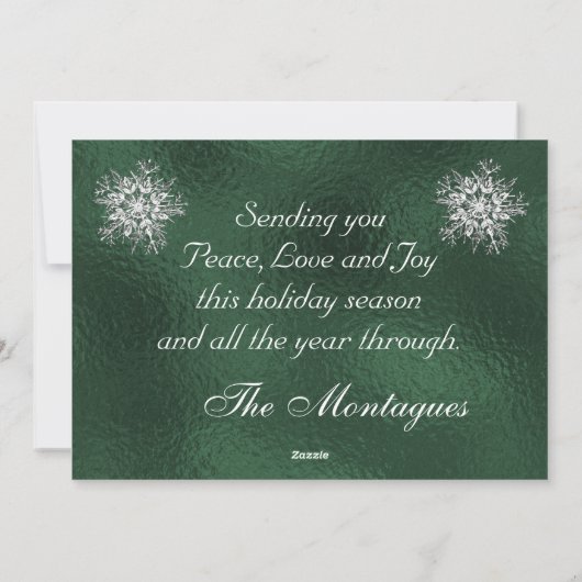 Lisfoto met gouden lijst & Kristallen sneeuwvlok Feestdagenkaart (Achterkant)