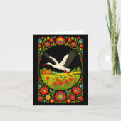 Lish Stork Folk Art Lska Countryside Design  Kaart (Voorkant)