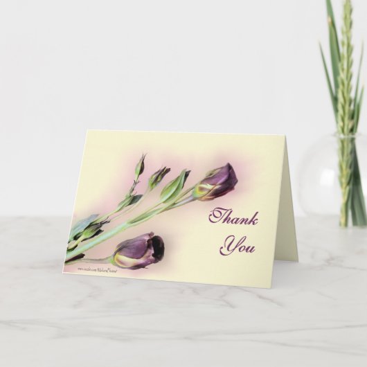 Lisianthus dank u blanco kaart --customize (Voorkant)