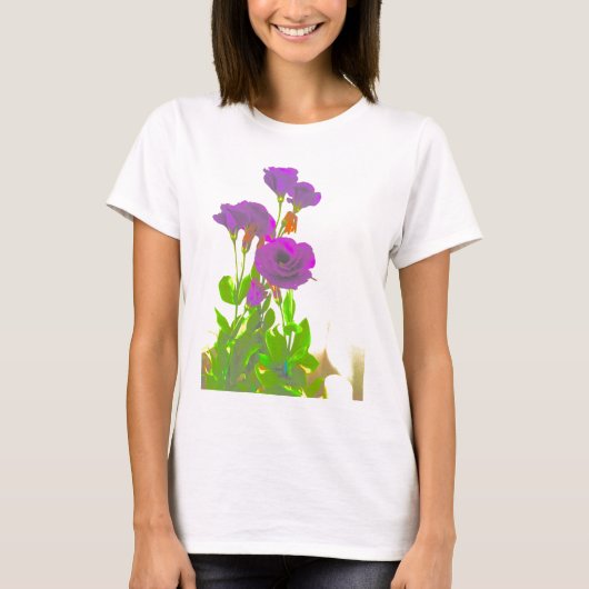 Lisianthus Purple Flowers T-shirt (Voorkant)