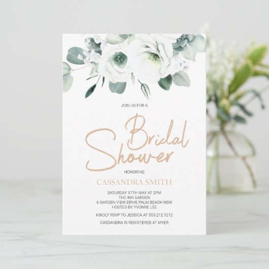 Lisianthus succulent ivoor Floral Vrijgezellenfees Kaart (Staand voorkant)