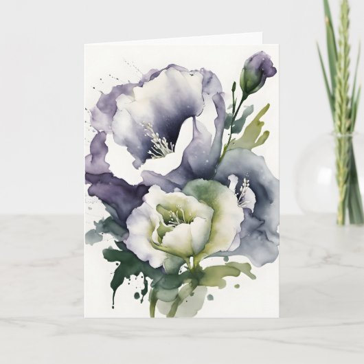 Lisianthus - Watercolor bloemen Kaart (Voorkant)