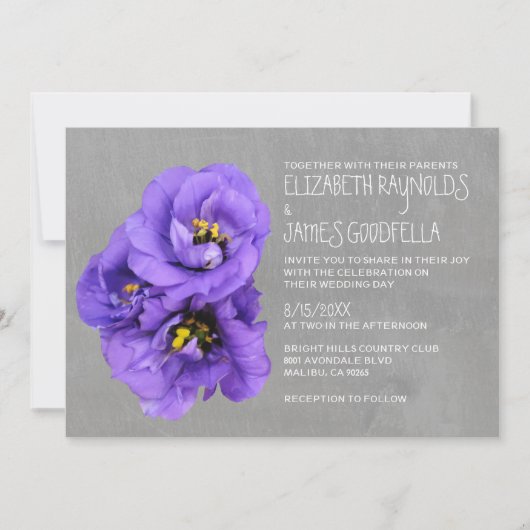 Lisianthus Wedding Invitations Kaart (Voorkant)