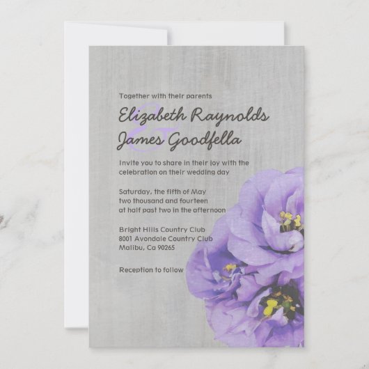  Lisianthus Wedding-uitnodigingen Kaart (Voorkant)