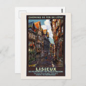 Lisieux France Vintage Poster 1930 Briefkaart (Voorkant / Achterkant)