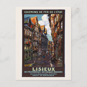 Lisieux France Vintage Poster 1930 Briefkaart