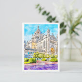 Lisieux Frankrijk Beroemde Reisplaats Waterverf Briefkaart (Staand voorkant)