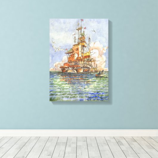 L'Isola Galleggiante Canvas Afdruk (Insitu (Houten vloer))