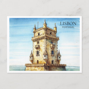 Lissabon Alfama Waterverf Briefkaart Portugal Art