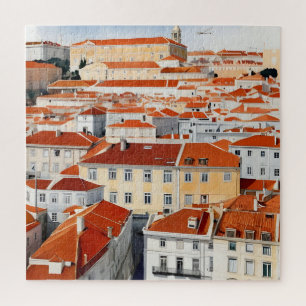Lissabon aquarel kunst legpuzzel