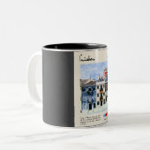 Lissabon  Aquarel Reizen Tweekleurige Koffiemok (Voorkant links)