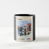 Lissabon  Aquarel Reizen Tweekleurige Koffiemok (Center)