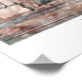 Lissabon Architectuur Reizen Waterverf Hand geteke Poster (Hoek)