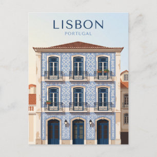 Lissabon Azulejo Gevel Portugal Briefkaart